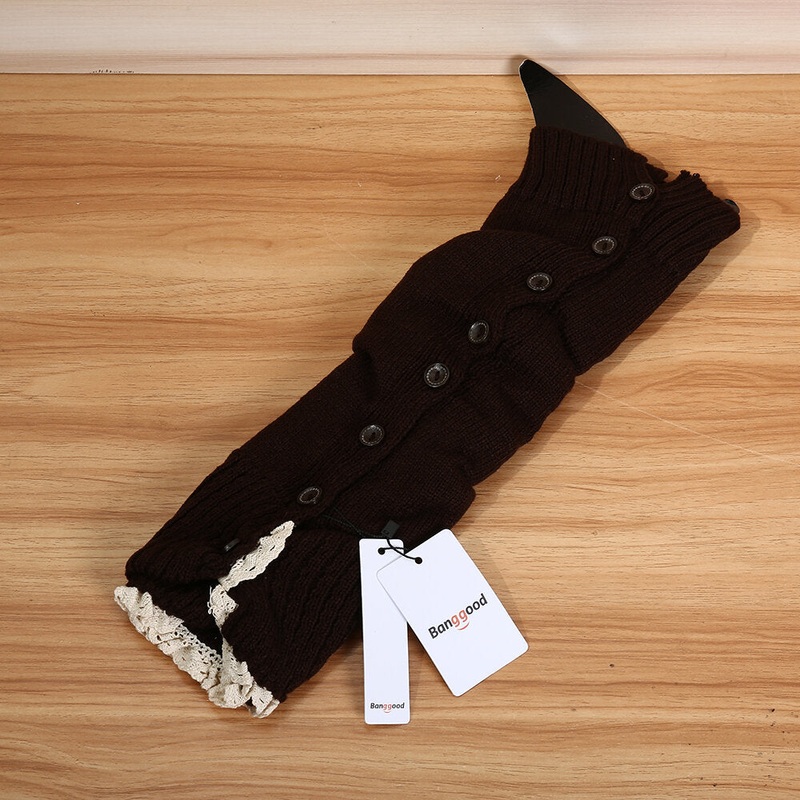 Bang good Women Girl Knitting Boots Long Tube Stockings Lace Button Decorative Legs Protective Socks Hosiery