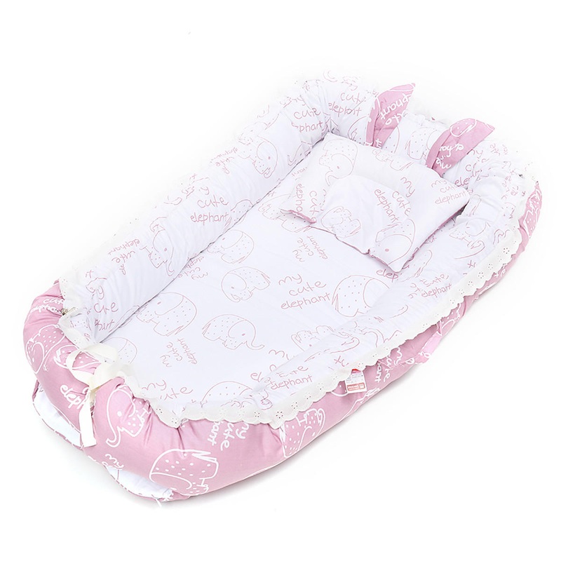 Portable Folding Bed Baby Pillow Sleep Cushion Cot Crib Newborn Nest Bed Mattress Breathable