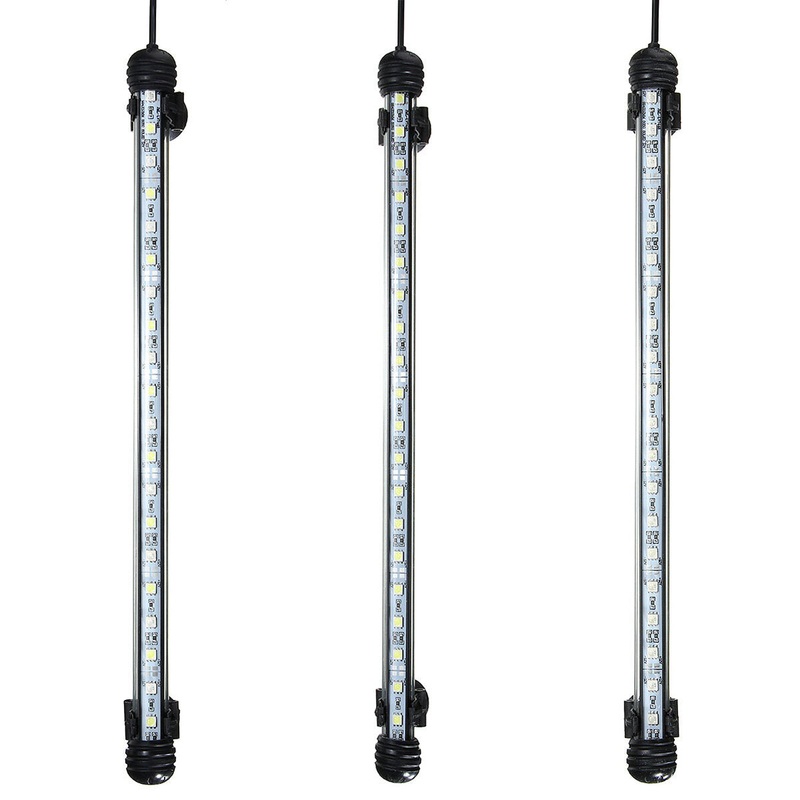 UK AU plug 110-240V 2.5W 38cm 2W 5050 21led Aquarium lamp Aquatic animals box diving lights waterproof IP68 glass material with switch Blue white Blue+white