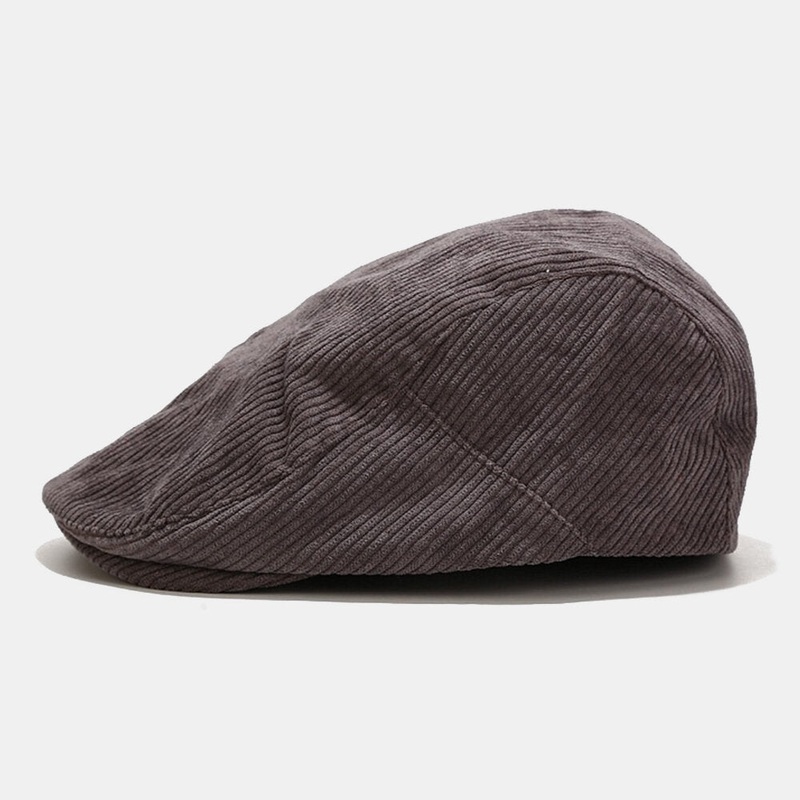 Unisex Corduroy Casual All-match Solid Color Forward Hat Beret Hat