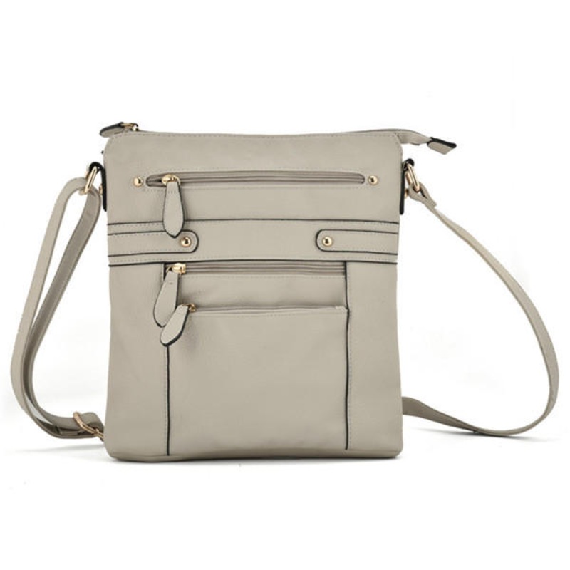Women Multilayer Zipper Pockets Messenger Bags Casual Shoulder Bags Crossbody Bags