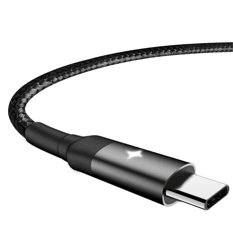 Yesido CA28 LED Smart Power Off USB Type C Cable Fast Charging Data Cable For Samsung S10 S9 Huawei LG