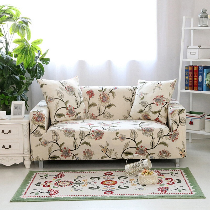 1/2/3/4 Seaters Elastic Sofa Cover Flowers Chair Seat Protector Stretch Slipcover Couch Case Home Office Furniture Decorations