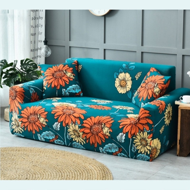1/2/3/4 Seaters Elastic Sofa Cover Universal Knitted Fabric Printing Chair Seat Protector Stretch Slipcover Couch Case Home Office Furniture Decoration