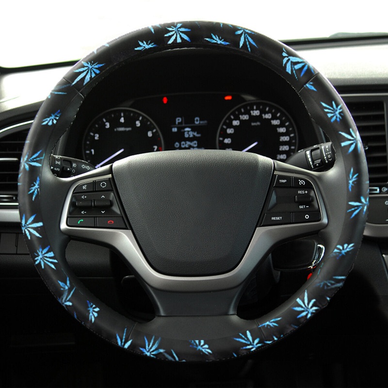 1/2/7PCS Car Seat Leather Steering Wheel Cover Truck Set Universal Protectors