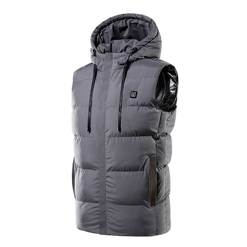 7 Heating Pads Electric Heated Vest USB Charging Winter Warm Jacket Unisex Hooded Coat Clothing Intelligent Constant Temperature M-7XL