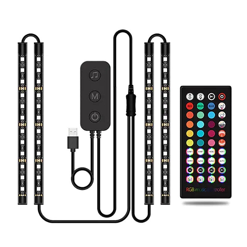 OTOLAMPARA Y12/Y12U 4in1 LED Atmosphere Lamp Kit Colorful Decoration Light for Car
