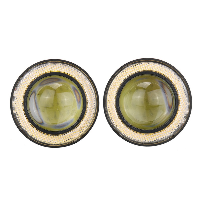 Pair Angel Eyes Car Fog Lights Lamp Projector DRL COB LED Bulbs 7 Colours