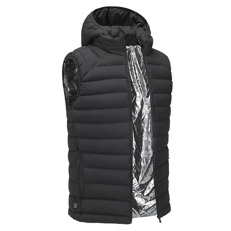 USB Smart Heated Vest Men Women Hiking Fishing Winter Heating Jacket with Hat