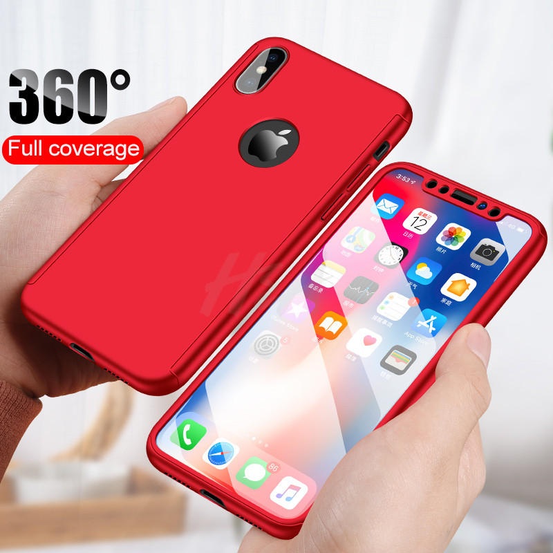 Bakeey 360 Full Body PC Protective Case With Tempered Glass Film for iPhone XR/XS/XS Max/X
