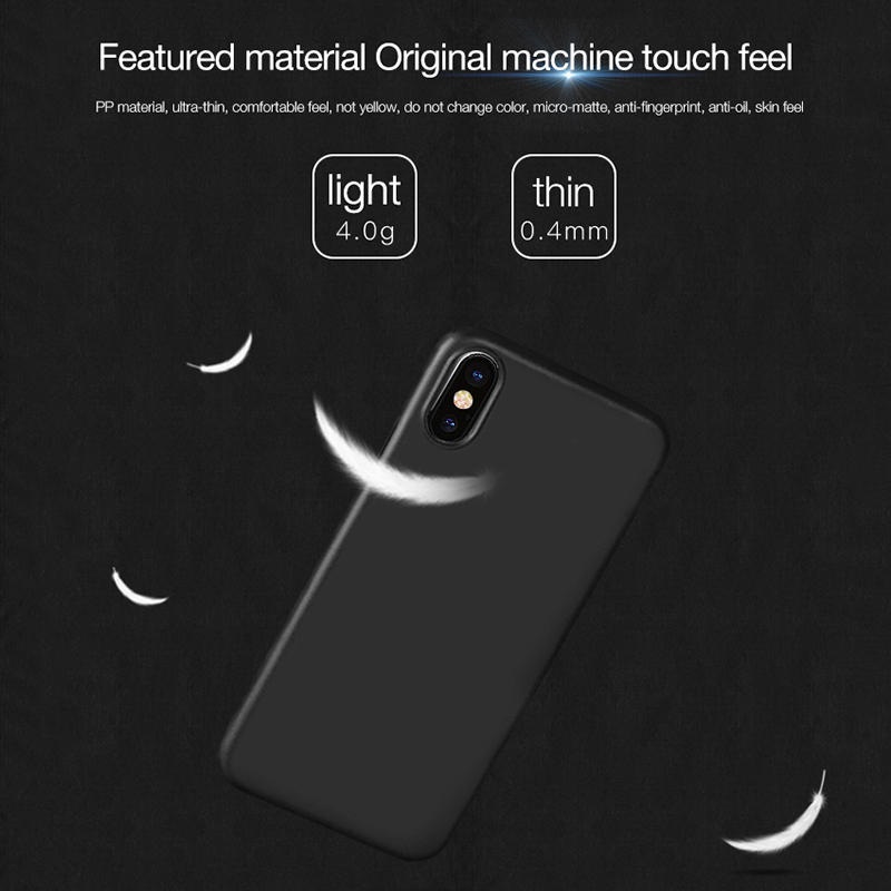 Cafele 0.4mm Ultra Thin Micro Matte Anti Fingerprint PP Case For iPhone X