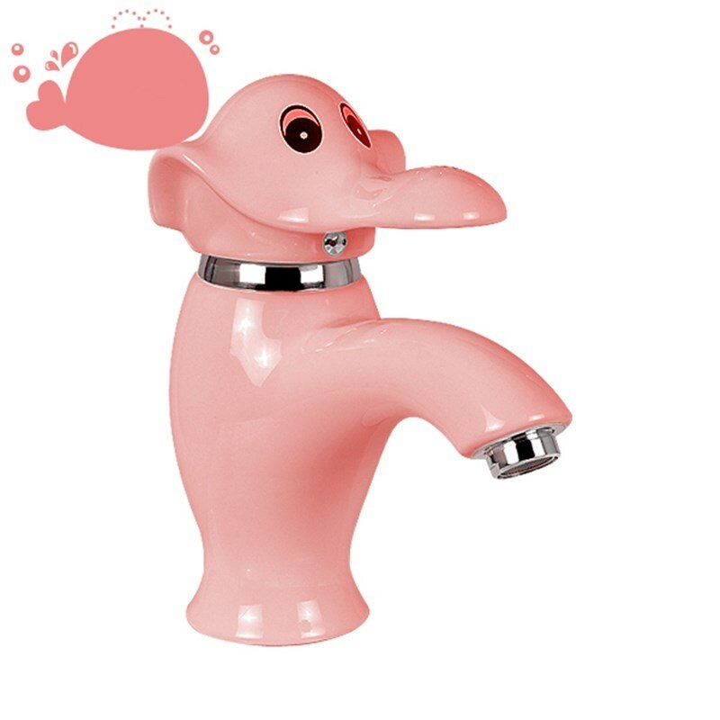 Hot And Cold Mixer Kitchen Faucet Ceramic Kindergarten Cartoon Elephant Faucet Color Children’s Wash Basin Tap