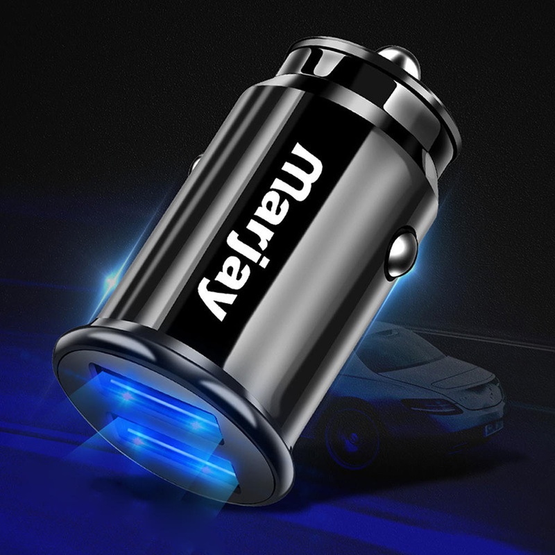Marjay 3.4A Dual USB Port Fast Charging Mini Car USB Charger For iPhone X XS Oneplus 7 Pocophone HUAWEI P30 Mate20 MI9 S10 S10+