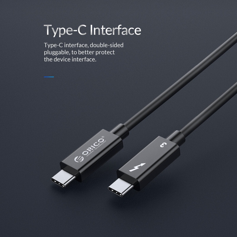 ORICO for Thunderbol 3 Cable USB-C to USB-C 100W PD3.0 Cable 8K 60HZ Video Output 40Gbps Data Transmission Cord For Samsung Galaxy S20 For iPad Pro 2020 MacBook Pro 2020