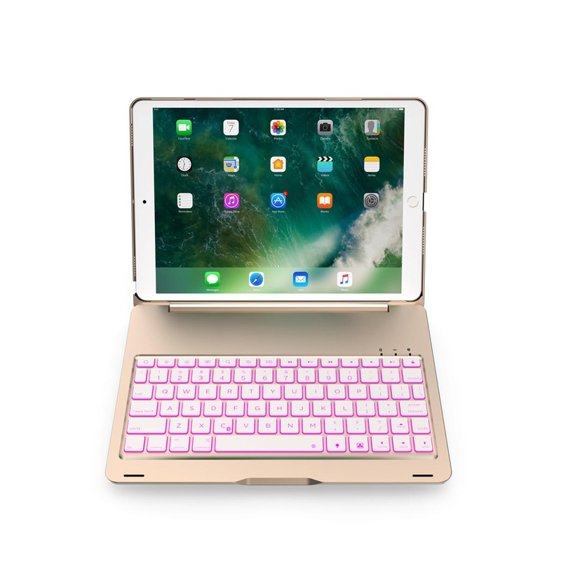 7 Colors Backlit Aluminum Alloy Wireless bluetooth Keyboard Case For iPad Air/iPad Air 2