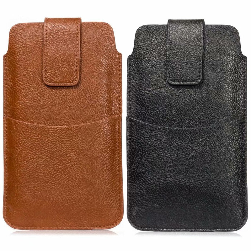 Bakeey 6.4/5.5/5.2 inch Bussiness PU Leather Mobile Phone Money Coin Men Phone Bag Belt Waist Bag Sidebag Pack with Card Slot