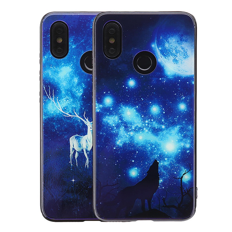 Bakeey Electroplated Blu-Ray Tempered Glass Soft TPU Edge Protective Case For Xiaomi Mi8 Mi 8