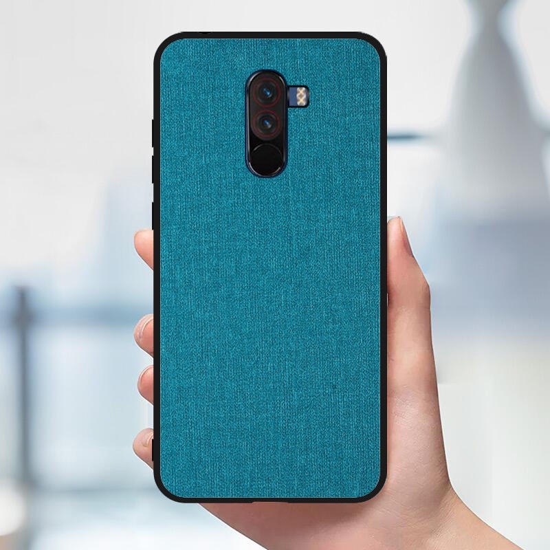 Bakeey Luxury Fabric PC Back + Soft TPU Bumper Protective Case for Xiaomi Pocophone F1