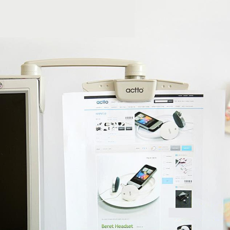 Bakeey Monitor Document Paper Copy File Holder Attachment for Typing Reading 3M Adhesive LCD Clip Rotatable Left/Right Side Mounting