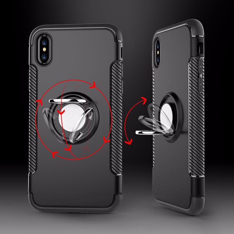 Bakeey Protective Case For iPhone XS Max Ring Grip Kickstand Stand Holder Back Cover