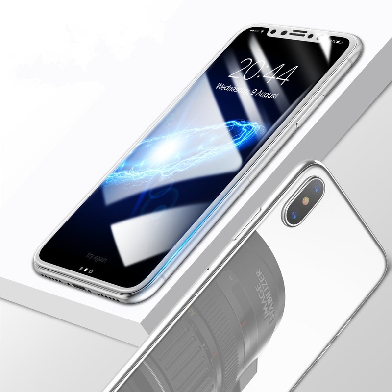 Baseus 0.2mm 3D Arc Edge Front Rear Tempered Glass Film Screen Protector for iPhone XS/X