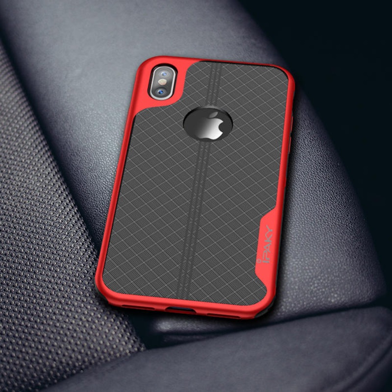 iPaky Plating Anti Fingerprint Protective Case For iPhone X Drop Resistant Heat Dissipation Hard PC