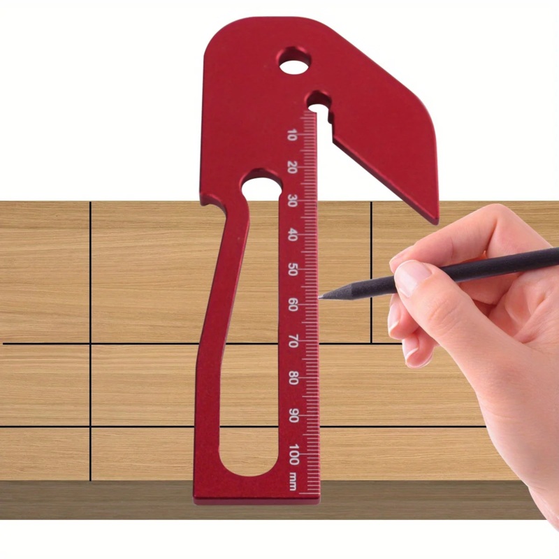 100mm Metric Aluminum Alloy 45/90 Degree Angle Center Finder Woodworking Square Scribe Marking Tools for DIY Woodworking Projects