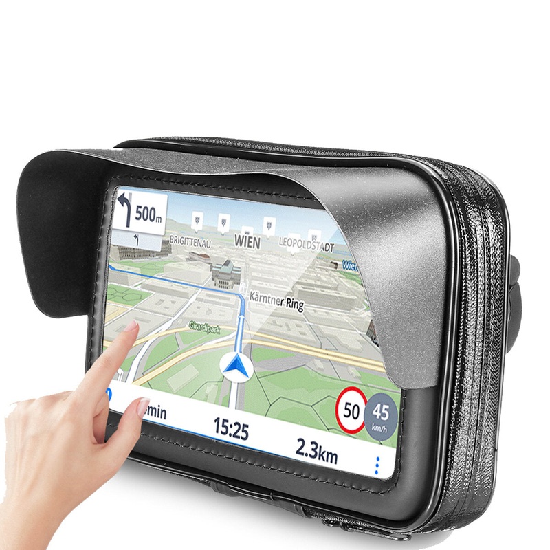 BIKIGHT 6.3” Waterproof Motorcycle Bicycle Cell Phone/GPS Holder Case Bag Handlebar Mount Smart Phone Bag