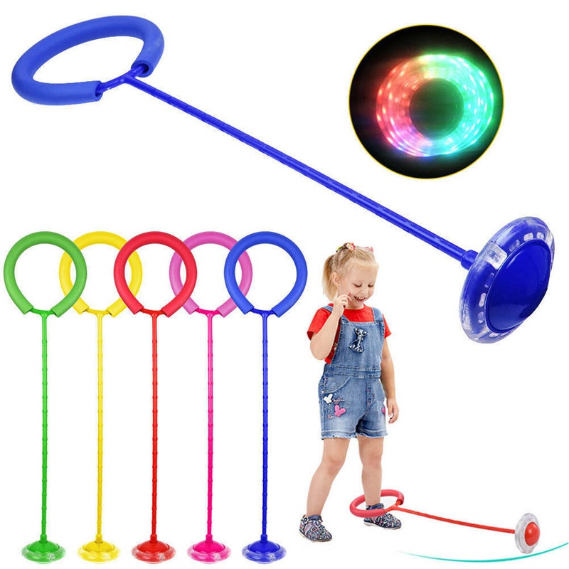 Kids Flash Jumping Toys Bouncing Ball Adult Children’s Rotating Jump Ring Fitness Training One-leg Kick Ball