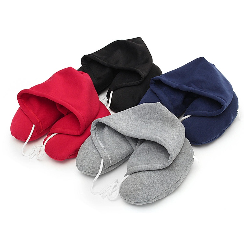 U Shaped Hooded Pillow Cushion Winter Warm Hat Rest Neck Support Winter Warm