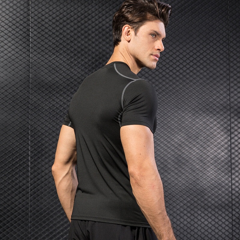 YUERLIAN Fitness Tight Tennis Soccer Jersey Gym Demix Sportswear Quick Dry Compression Men’s Short Sleeve T-Shirts Running Shirt