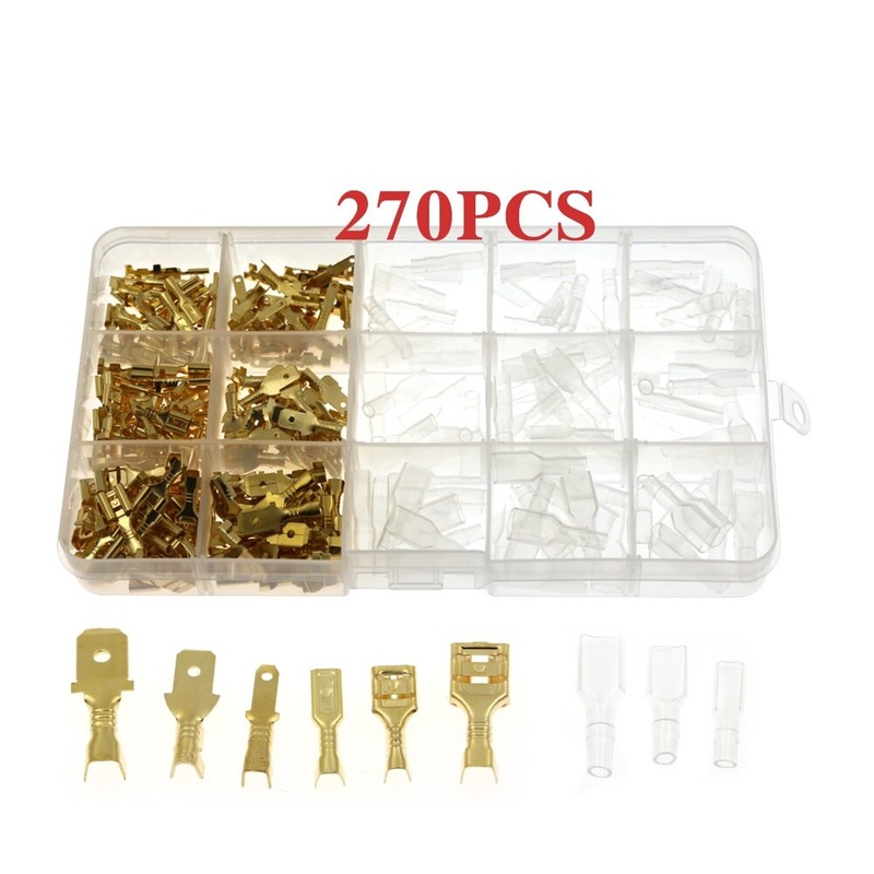 AOQDQDQD 315PCS/270PCS/210PCS /150PCS Golden 2.8mm/4.8mm/6.3mm Terminal Explosion Box Combination