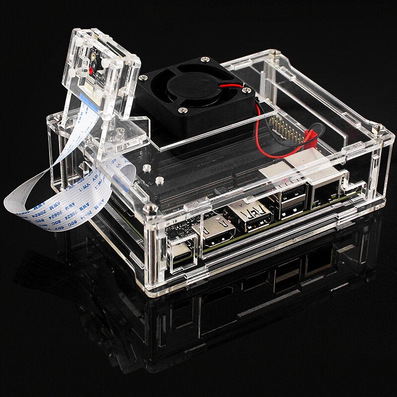Catda Jetson Nano Case Development Board Acrylic Transparent Shell Protective Case with Cooling Fan