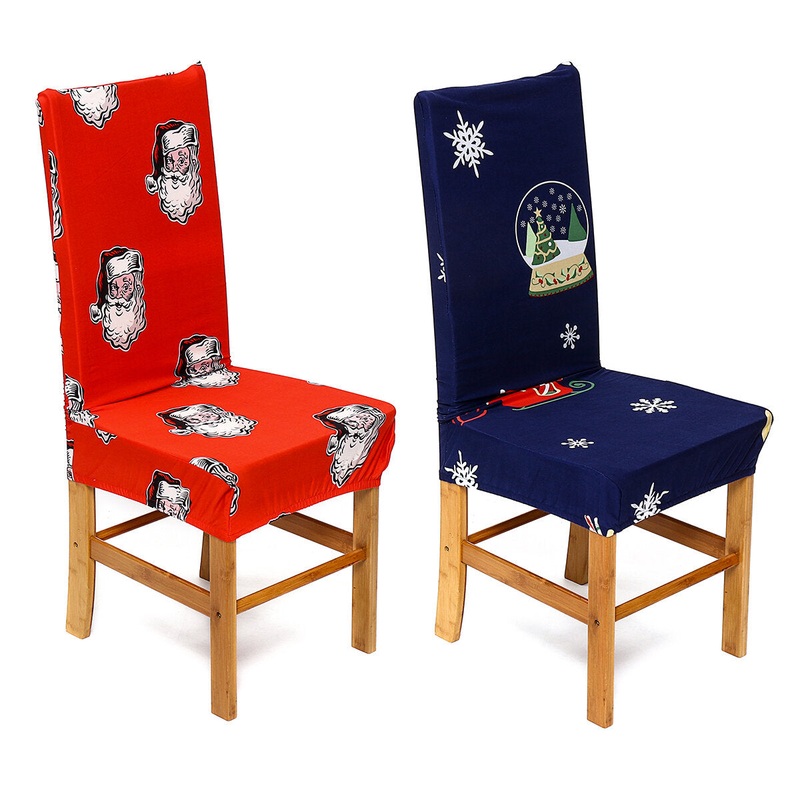 Christmas Elastic Chair Cover Antifouling Chair Cover Seat Case for Banquet Hotel Office Household Chair Cover Protect