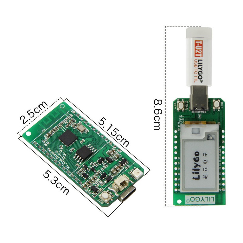 LILYGO T-Dispay E-paper 1.02 inch Screen OLED Module Adapt to T-U2T USB To TTL Automatic Downloader