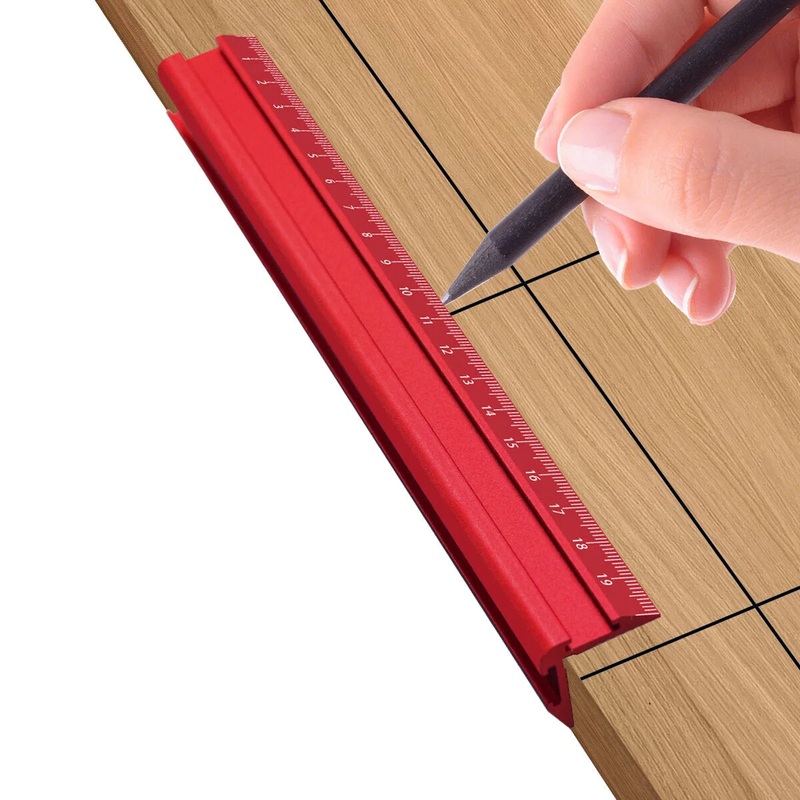 Metric & Imperial Marking V-Ruler High Precision Durable Aluminum Alloy Versatile Parallel/Vertical Line Scribe Marking Gauge