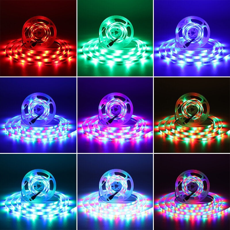 16FT-66FT 5m-20m LED Strip Lights Kit Music Sync WiFi App+ 44Keys Remote Control For Room