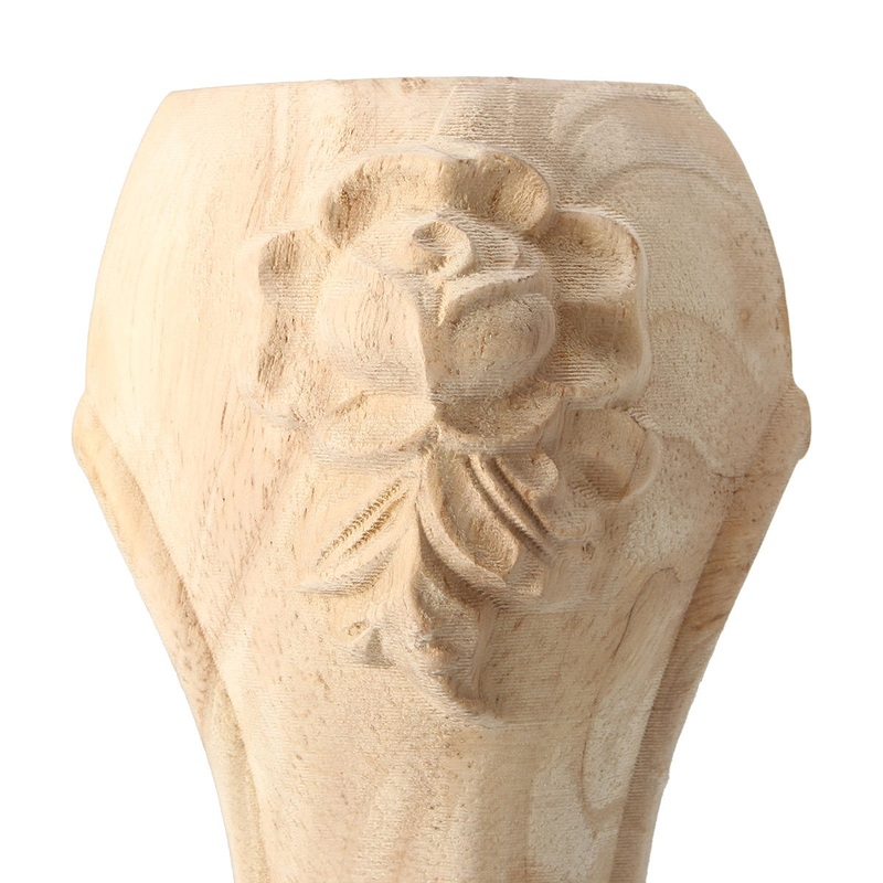 4Pcs 10/15cm European Solid Wood Carving Furniture Foot Legs Unpainted Cabinet Sofa Seat Feets