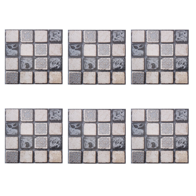 6pcs DIY Moroccan Self-adhesive Bathroom Kitchen Tile Wall Sticker Waterproof