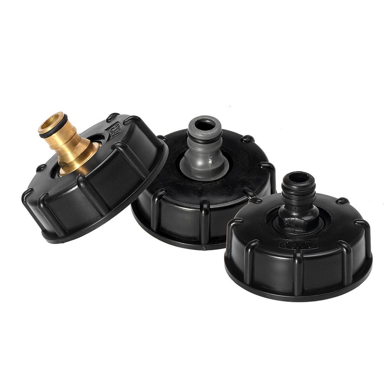 IBC Tank Garden Hose Threaded Cap 1/2 3/4 Adapter Connector Fitting Black