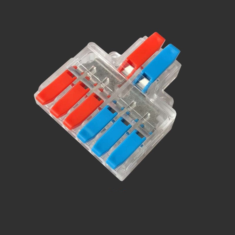 LT-626/LT-626T Wire Connector 2 In 6 Out 0.5-6mm Wire Splitter Terminal Block Compact Wiring Cable Connector Push-in Conductor