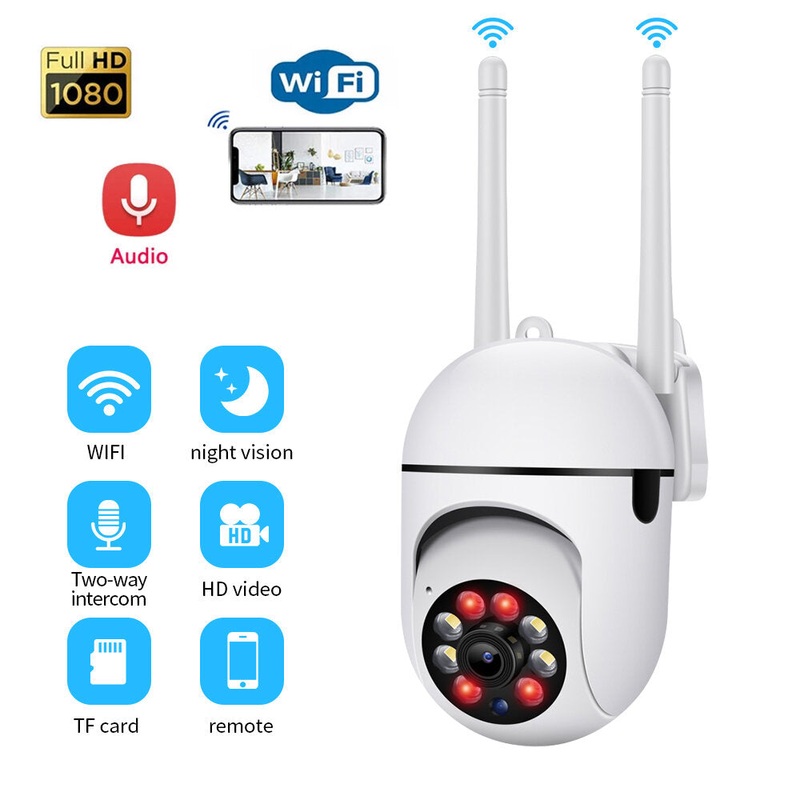 1080P PTZ Wifi IP Surveillance Camera Outdoor RTSP Two-way Audio Wireless Camera H.264 Audio