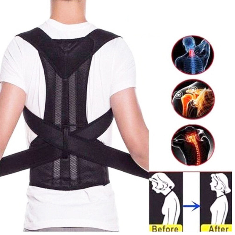 Adjustable Back Support Belt Back Soft Posture Corrector Shoulder Lumbar Spine Support Back Support Protective for Body Recovery