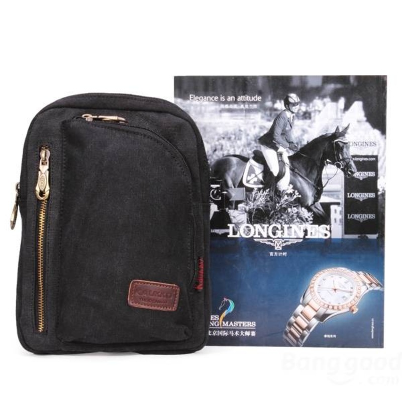 KAUKKO Mens Womens Casual Canvas Shoulder Bags Chest Pack Messenger Bag