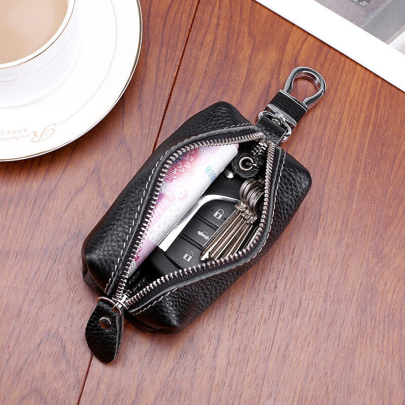 Men And Women Genuine Leather Car Key Case Holder Purse