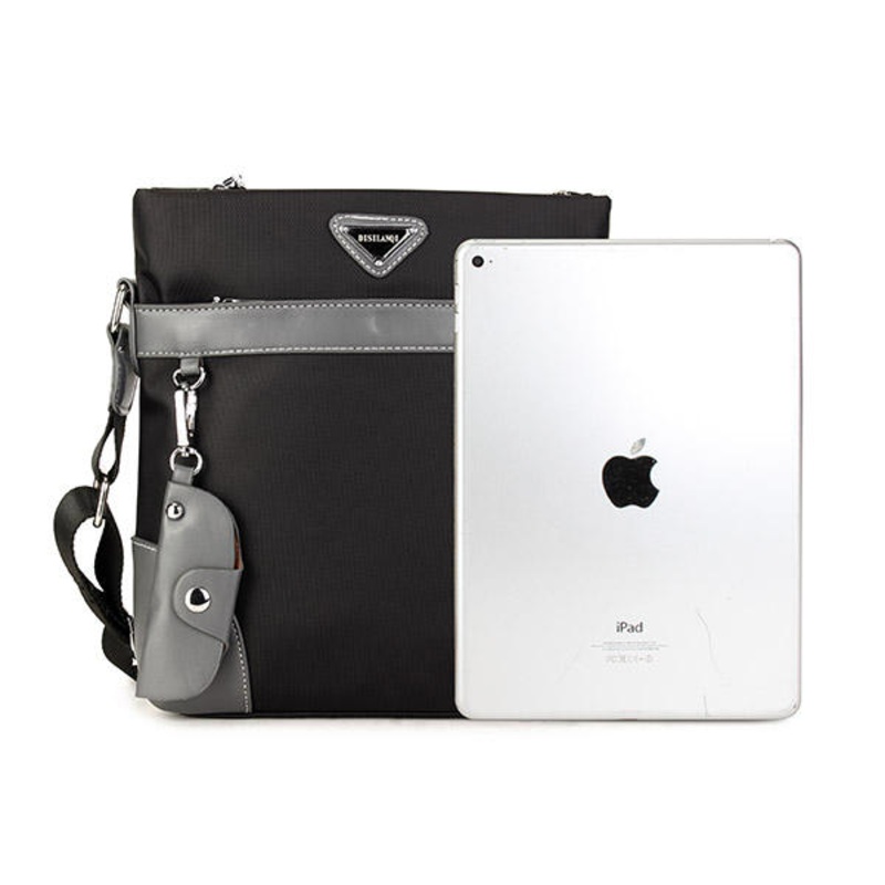 Men Oxford Leisure Crossbody Bag Business Shoulder Bag Keychain