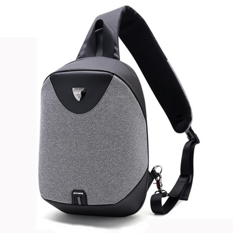 Men Polyester Antitheft Crossbody Bag Business Chest Bag