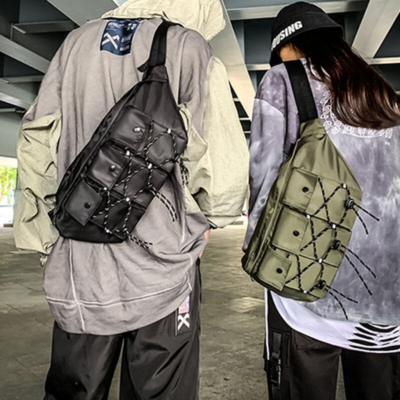 Men Women Fashion Multi-pocket Light Weight Shoulder Bag Crossbody Bag