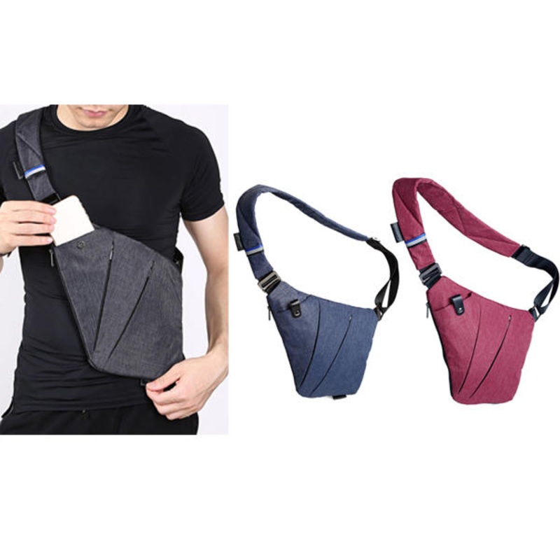 Men Women Right Left Handed Multi-function Sport Outdoor Light Waist Bag Chest Bag Crossbody Bag