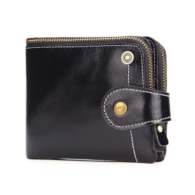 RFID Men Genuine Leather Multi-function Wallet